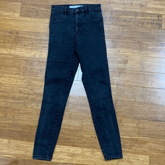 Zara High-Waist Black Stretch Denim Jean Sz. 8